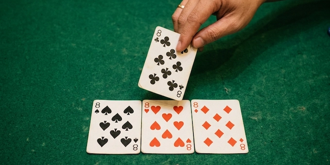 Tongits Online – Player arranging cards for a sapaw move in a Filipino card game