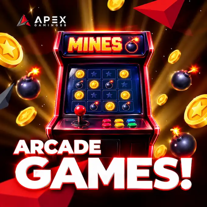 Arcade Games – ApexGame88 Mines arcade game with coins and bomb symbols
