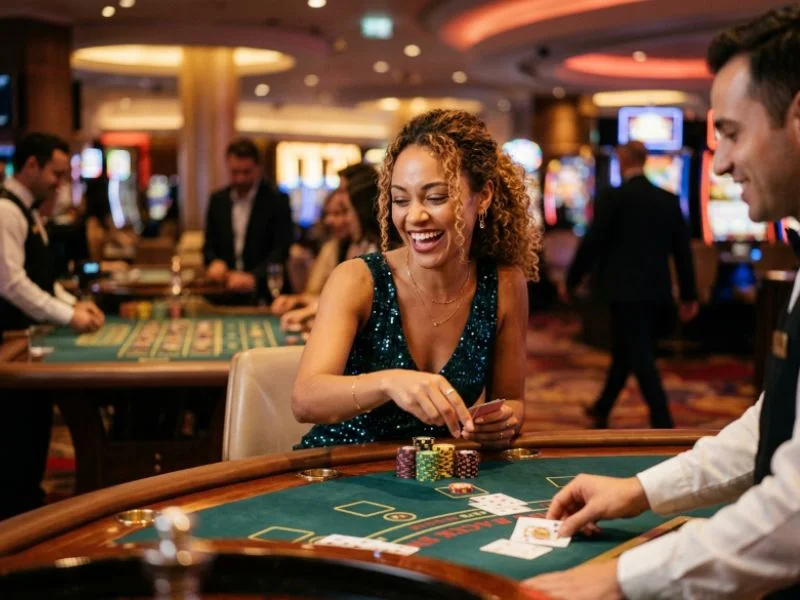 Woman enjoying a sophisticated night at PH Pasay online casino